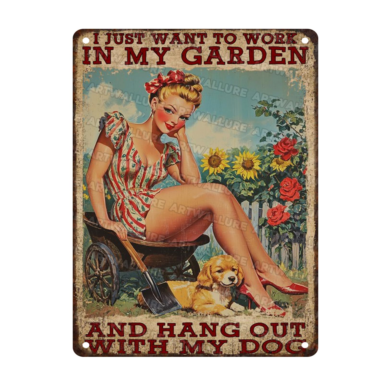 Gardening Decor Garden Sign for Yard Backyard Art Plaque Oasis Metal Sign Vintage Decor Garden Iron Painting for Greenhouse Patio Decoration 12x16inch