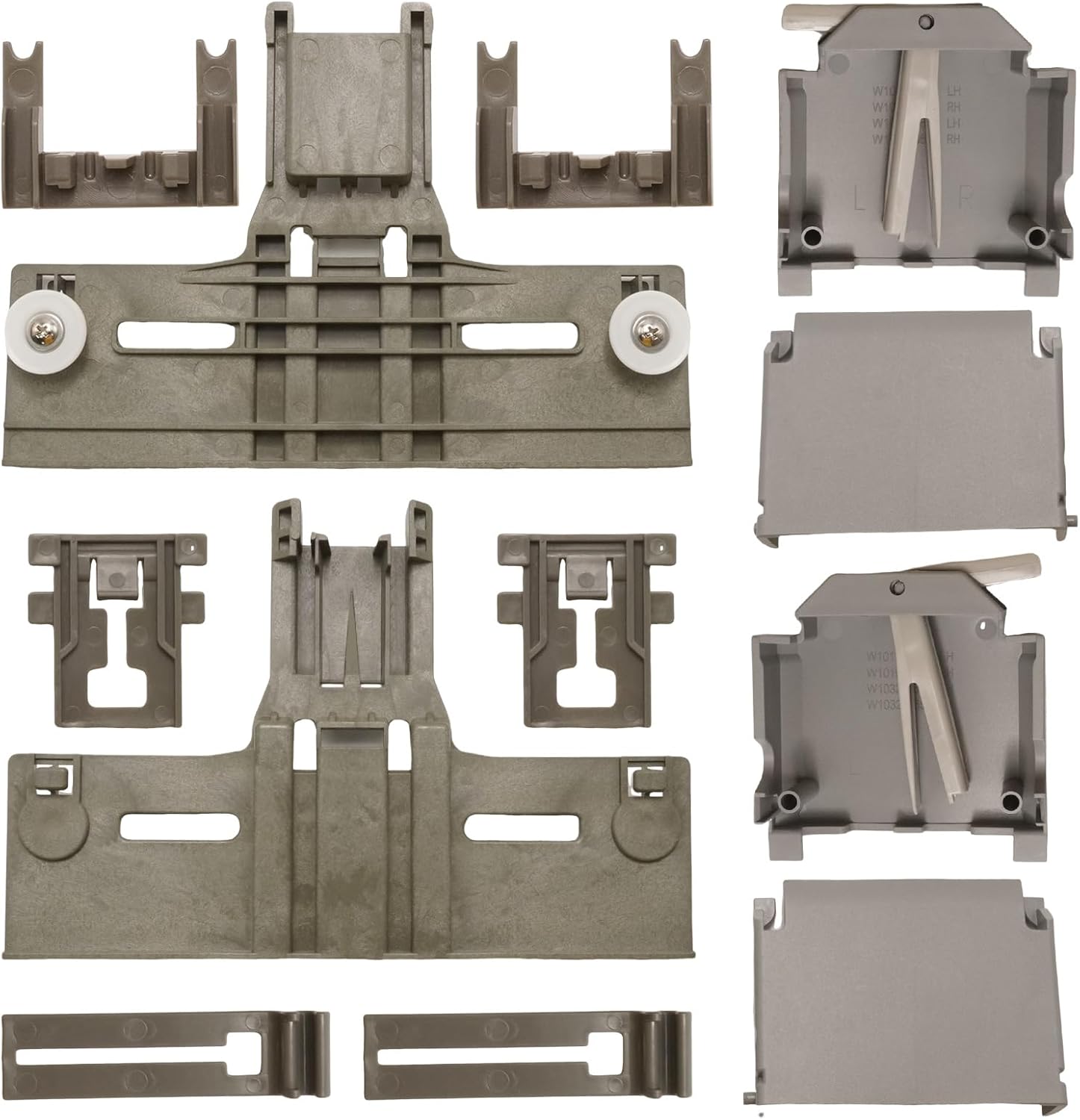 10Pcs WPW10546503 Dishwasher Upper Rack Parts and Dishwasher Adjuster Housing, Replacement for Kenmore 221.4715N710 221.4792N512, Replaces W10320664 W10320665