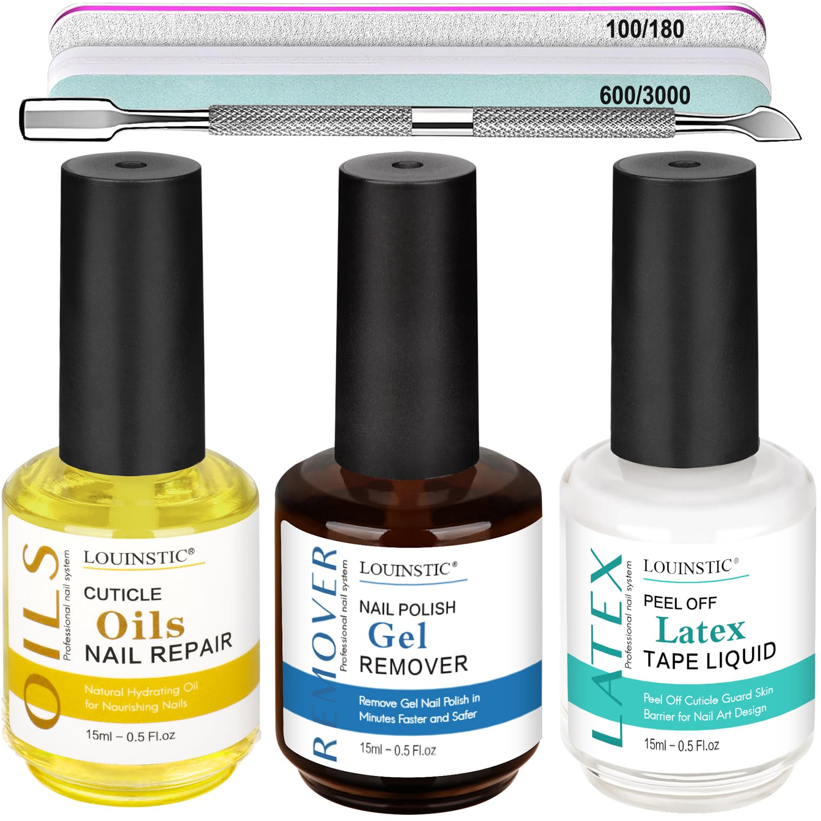 Gel Nail Polish Remover Kit, 3 x 15ml – Fast-Acting Gel Nail Remover