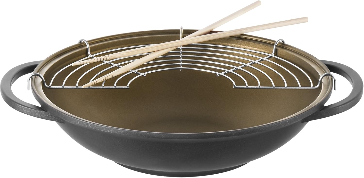 wok a induzione con coperchio