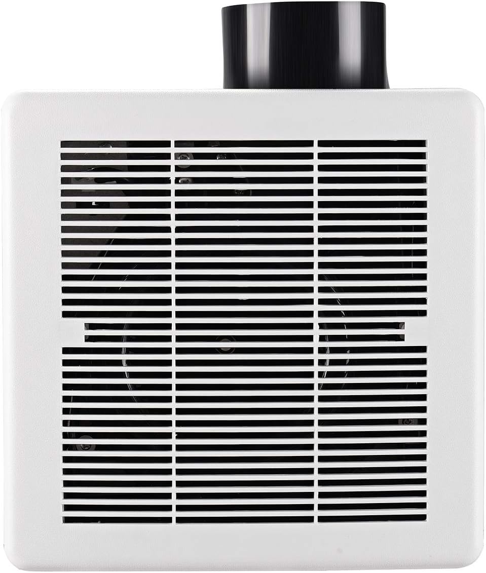 Tech Drive Bathroom fan 110 CFM, 1.5Sone No Attic access Needed Installation,Very Quiet Bath Ventilation and Exhaust Fan, Ceiling Mounted Fan,White Plastic Grille