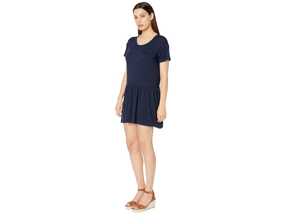 

Bobeau Pique Drop Waist Knit Dress (Navy) Women's Dress