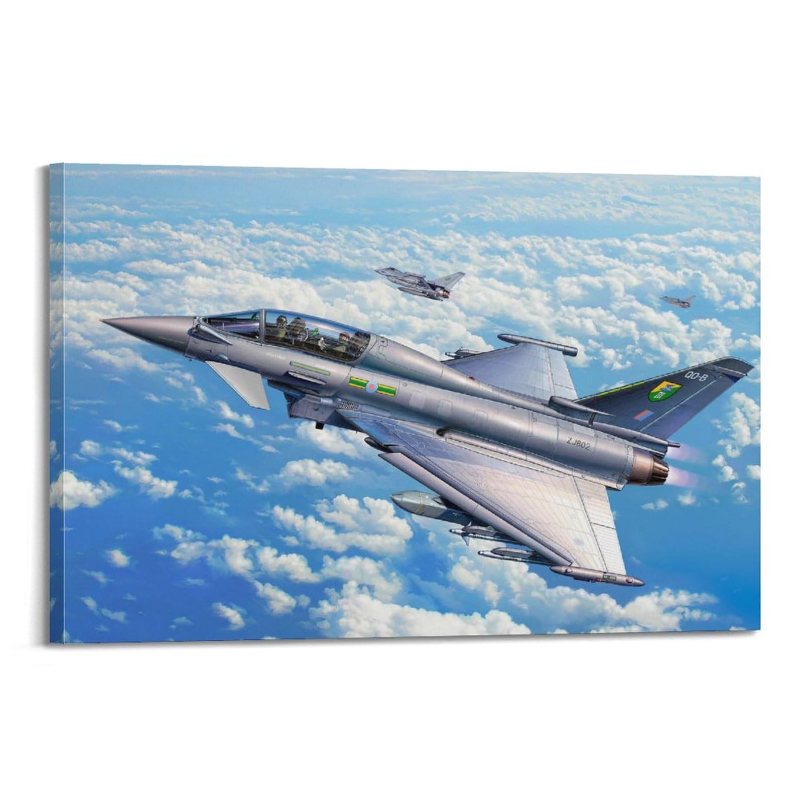 GEAD Military Aircraft Poster Eurofighter Typhoon Twin Seater Fighter Plane Decorative Painting Canvas Art Picture 12x18inch(30x45cm)