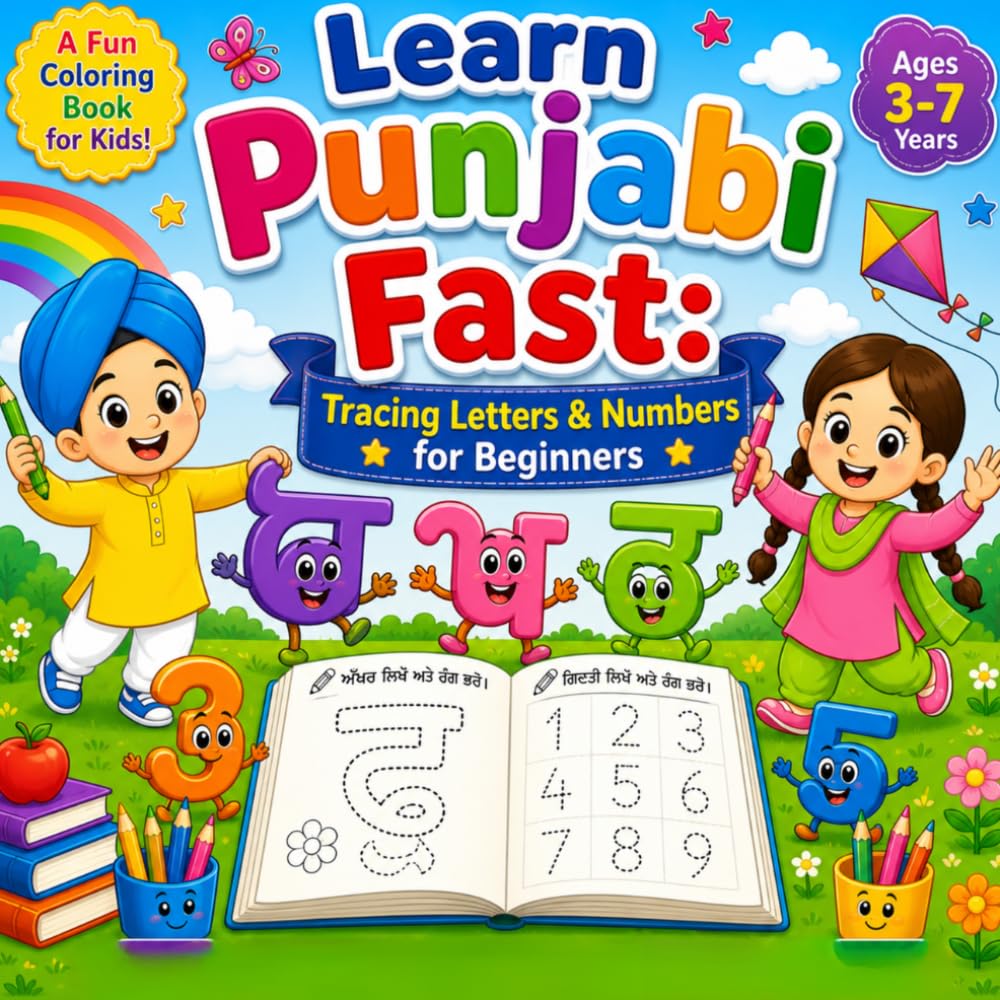 Coloring Book 4 : Little Sikhs Learn Punjabi: Akhar & Ginti