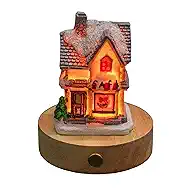Christmas Houses Night Light Cute LED Table Lamp Cozy Dimmable Nightlight Rechargeable Bedside Lamp Funny Christmas Desk Decor Lamp Xmas Gift Holiday Tabletop Decorations (OMT-CHNL-D)