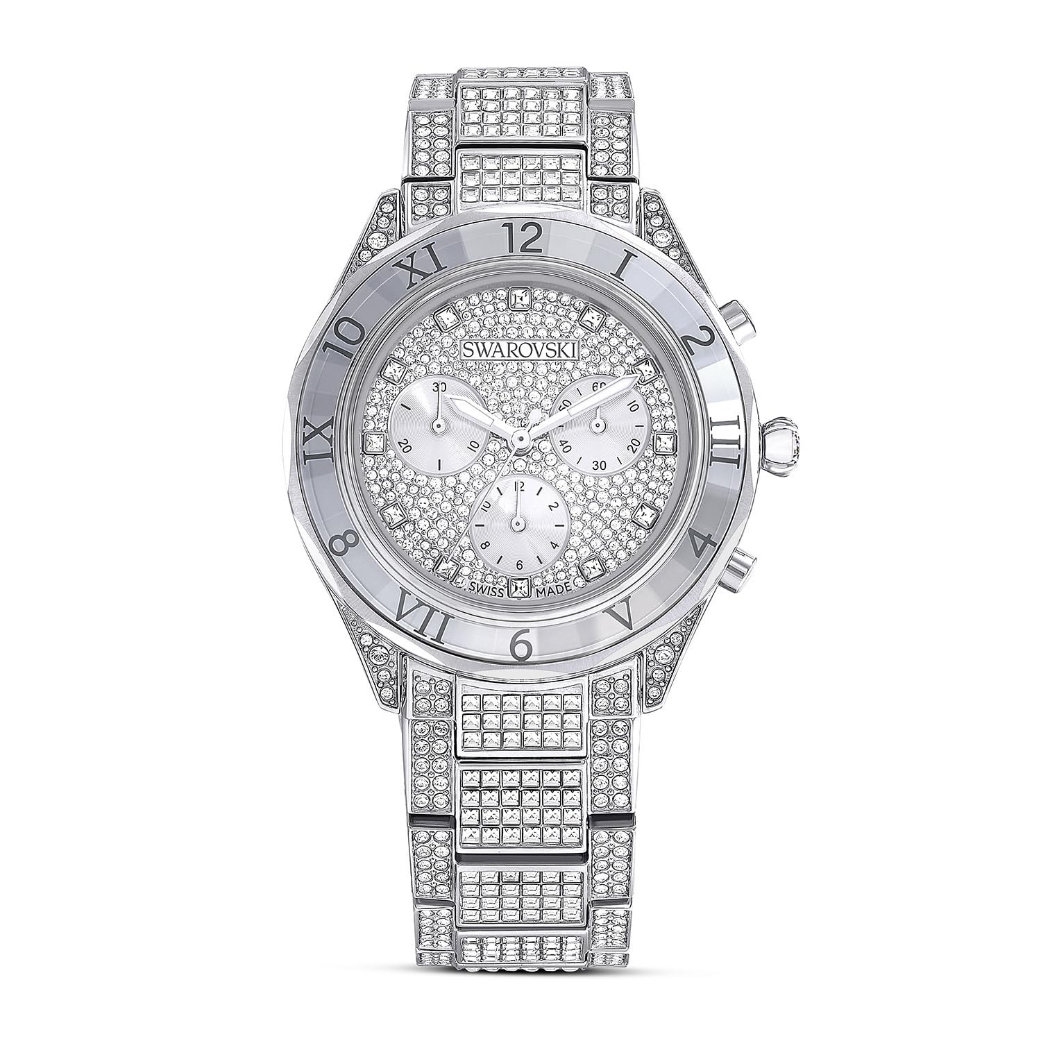 Swarovski Dextera Edelstahl Schweizer Uhr für Damen Silber, Silber, Klassisch