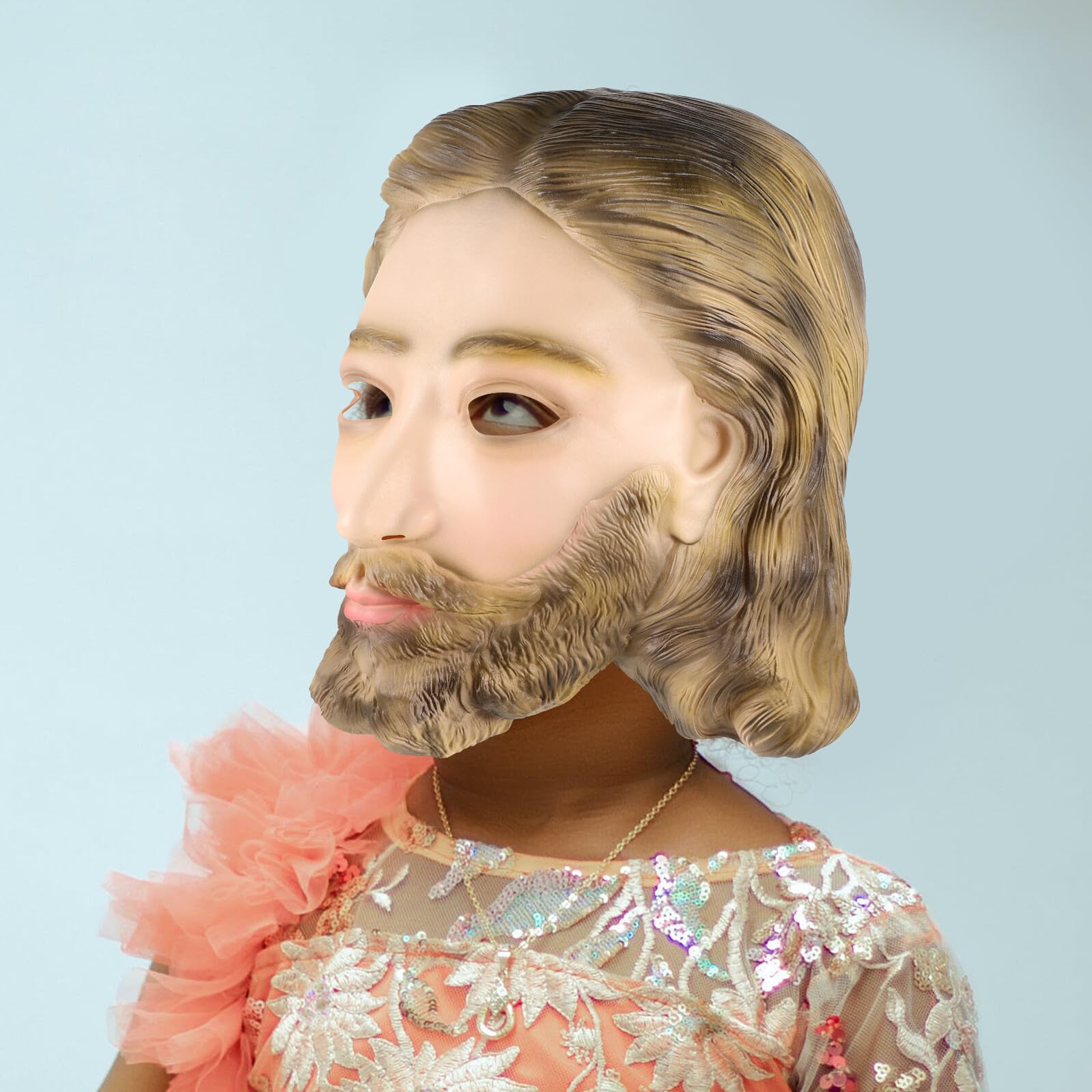 Gatuida Máscara de Jesús de Látex Transpirable Máscara Decorativa para Fiesta y Cosplay Antifaz Navideño para Fotos y Festivales Accesorio Ligero y Detallado para Actuaciones