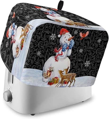 Funda para tostadora de muñeco de nieve de Navidad de 4 rebanadas, fundas grandes para electrodomésticos de cocina, regalos de Navidad, pájaros,