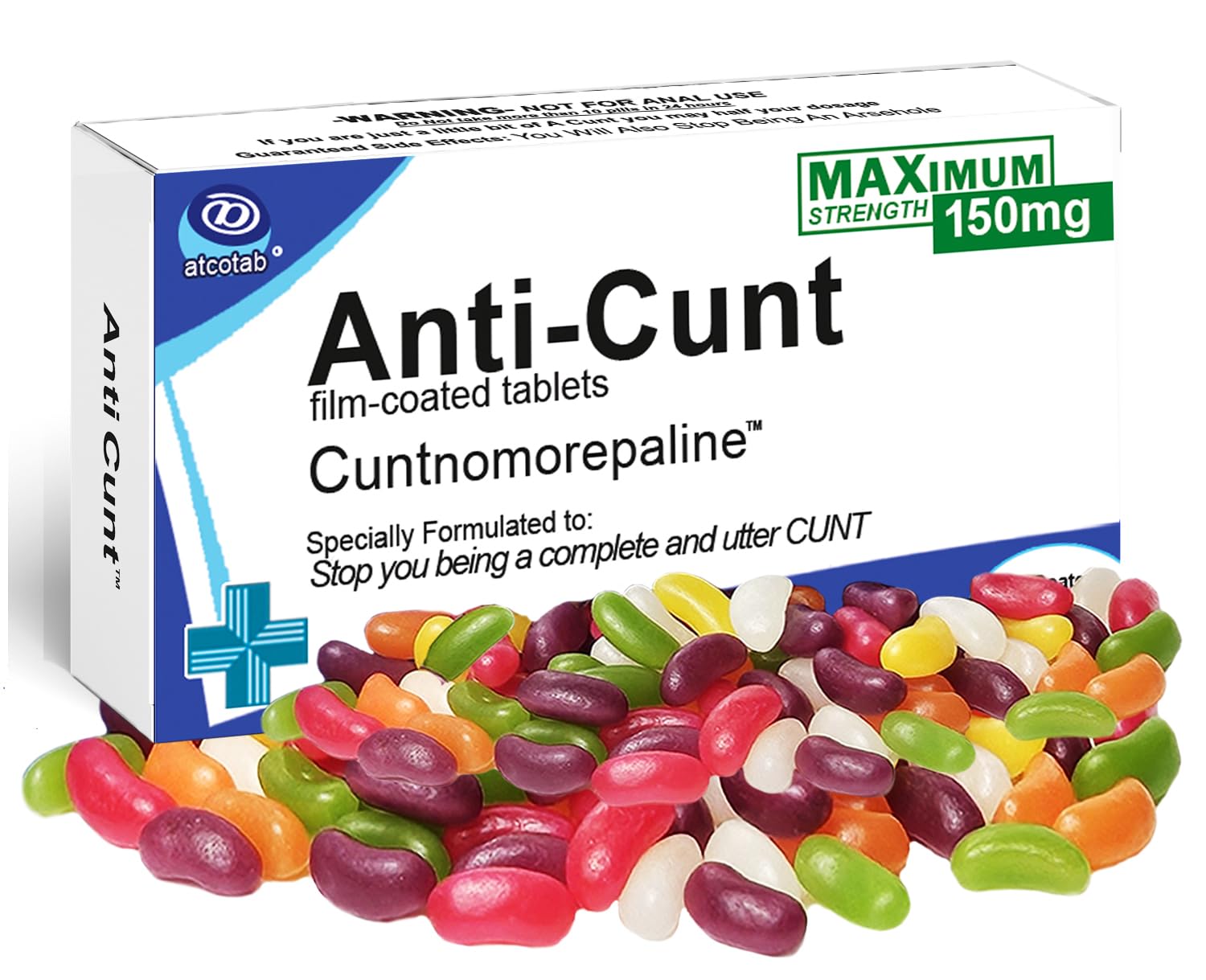 Funny Prank Rude Joke Tablets Pill Box Jelly Beans Sweets Xmas Secret Santa Stocking Filler Unusual Gift for Men Birthday18th 21st 30th 40th 50th 60th 70th Women Mum Dad Boyfriend