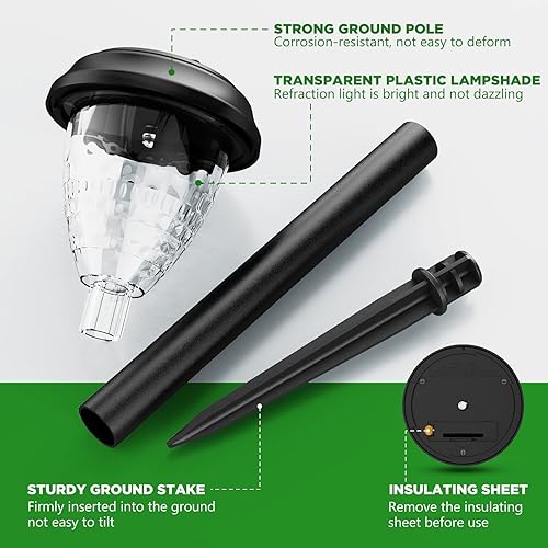 Miniatura 8 de Luces solares súper brillantes impermeables para exteriores, paquete de 10 unidades, del atardecer al amanecer hasta 12 horas, alimentadas por