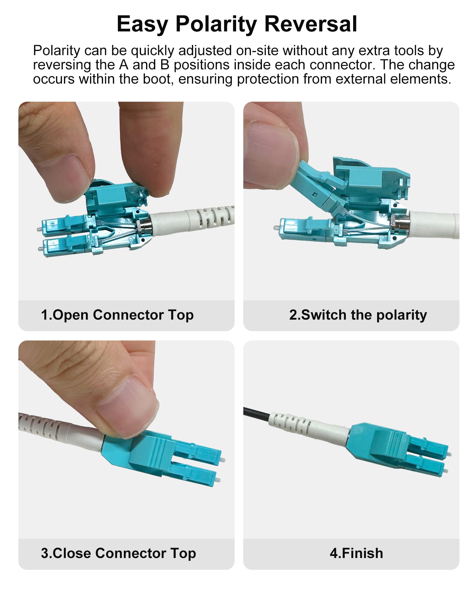 Uniboot Câble fibre optique d'extérieur OM3 75 m LSZH pour émetteurs-récepteurs SFP+