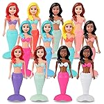 Mermaid Bath Toys for Toddlers Kids Girls - Princess Wind Up Tail Flap Floating Water Bathtub Toys, Swimming Pool Bathing Time Fun (12 Pack)