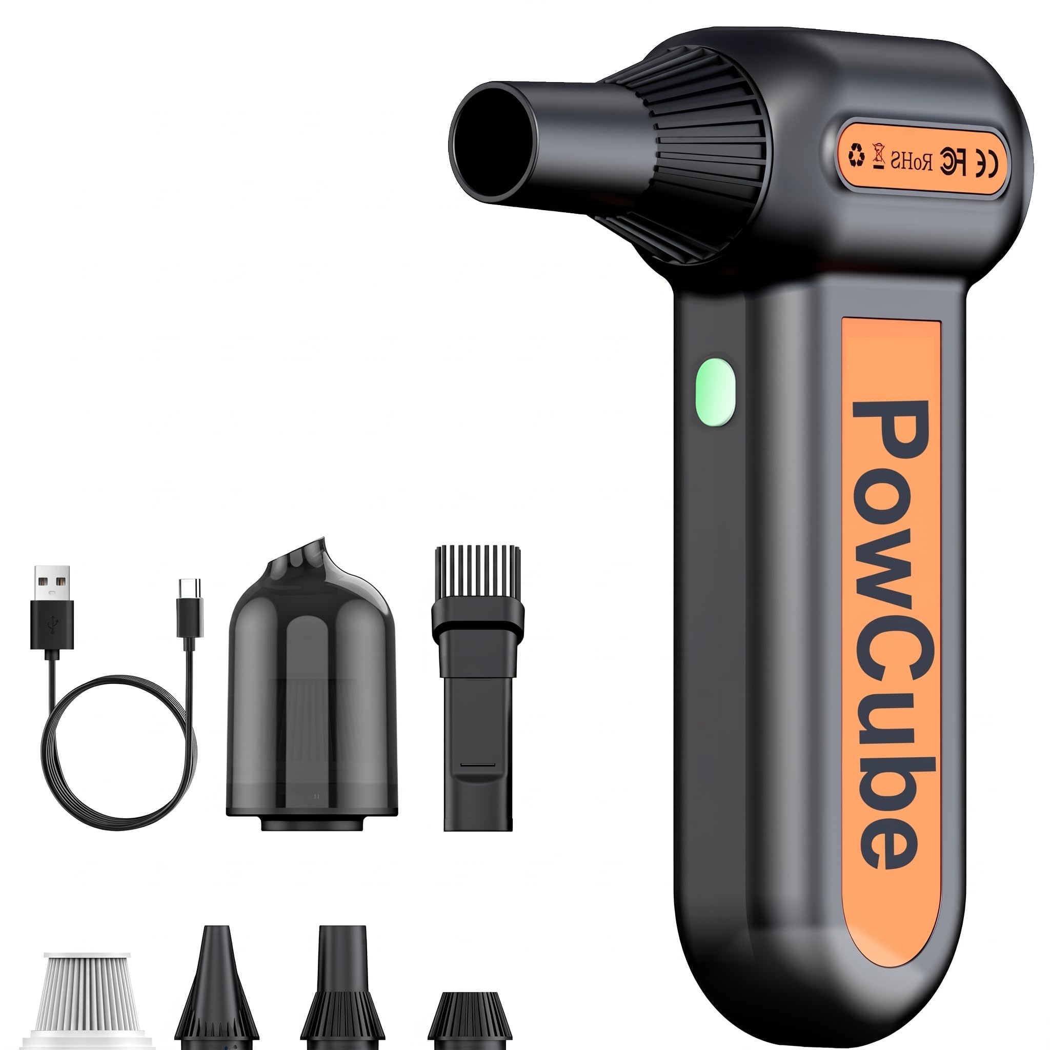 Photo 1 of 2-in-1 Compressed Air Duster 180000RPM Powerful Motor, Cordless Mini Vacuum Cleaner, 10,000mAh Battery, Portable Electric Air Duster, Dust Blower for Computer, Keyboard, Outdoor, House, Car and Office