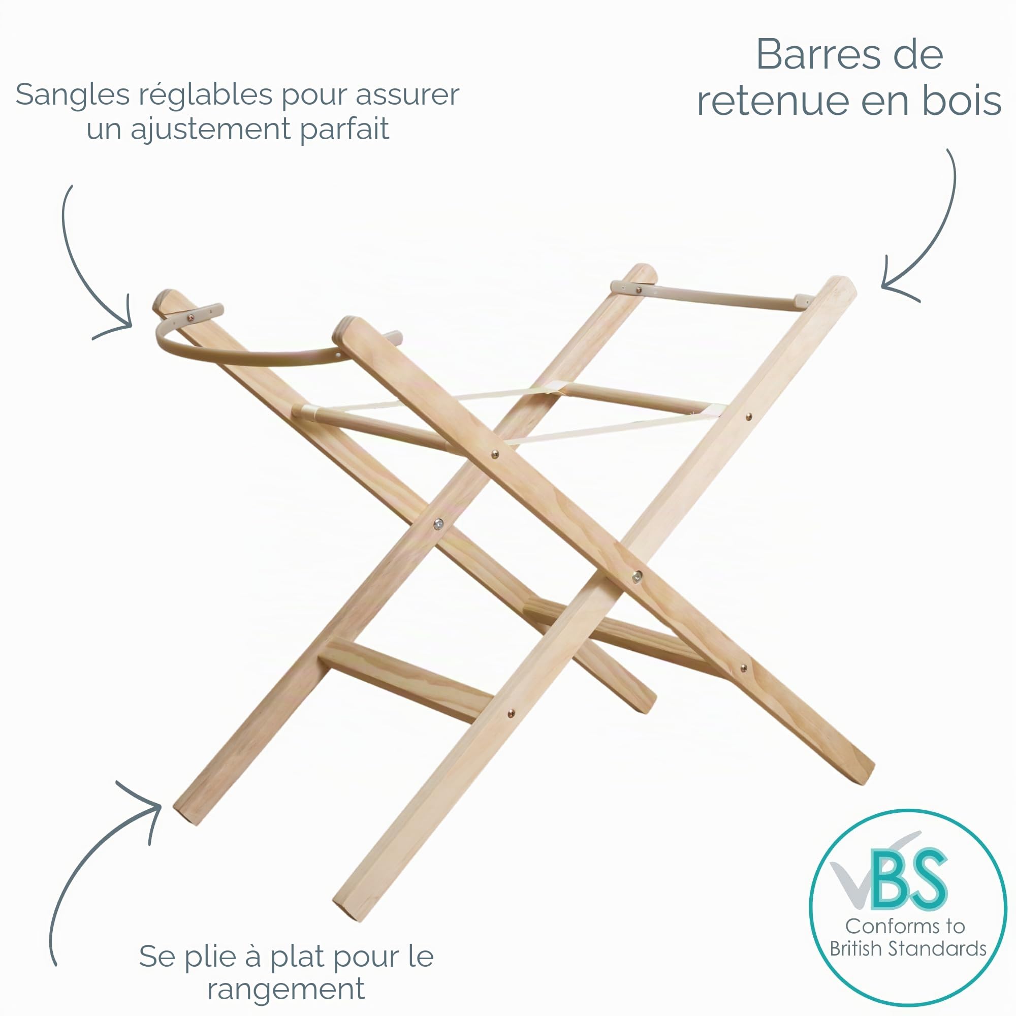 Clair de Lune Support de couffin pliable Beige
