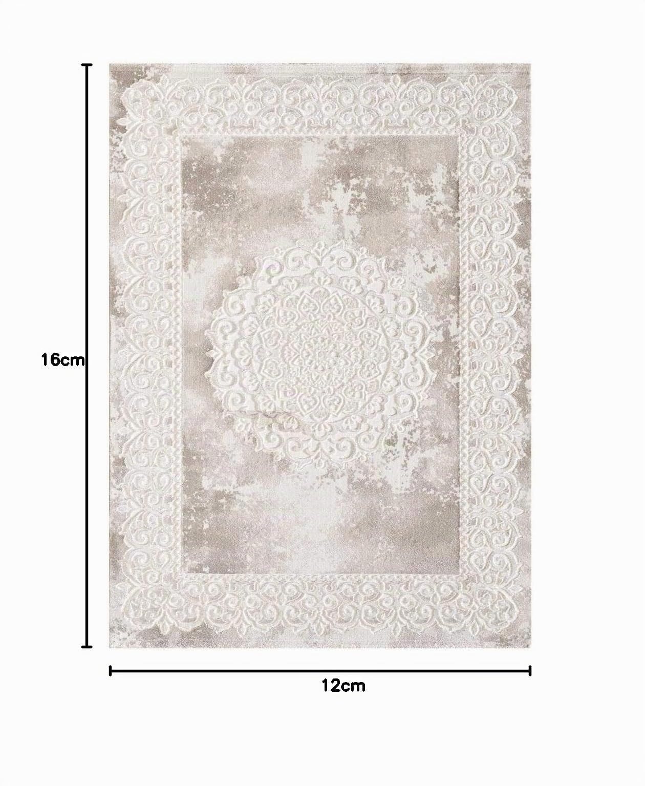 1A2T - Tapis Salon Moderne Design Oriental Style - Tapis Salon Beige 120x160 cm - Tapis à Poils Ras Rectangulaire idéal pour Le Salon, 3581