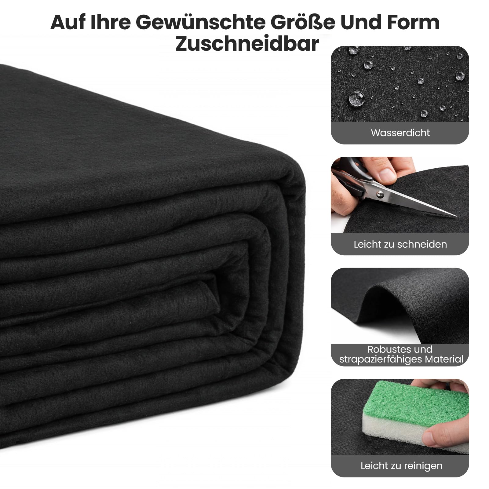 Runde Pool-Bodenmatte, Durchmesser 4m – strapazierfähige Schutzunterlage für Außenpools – industrielle Kunstfaser – rutschfest, durchstoß- und reißfest – verlängert die Lebensdauer des Pools – einfach