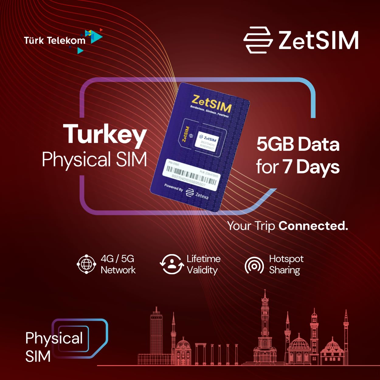 Turkey Local SIM Card | Unlimited Data for 7 Days | 4G/5G High-Speed Data | Lifetime Use SIM | Top-Up via App | Hotspot Supported | No Contract Requried (5GB for 7 Days)-image-41