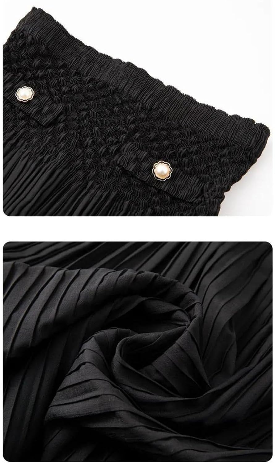 Women's Pleated Large Hem Skirt Pleated Two Piece Suit
