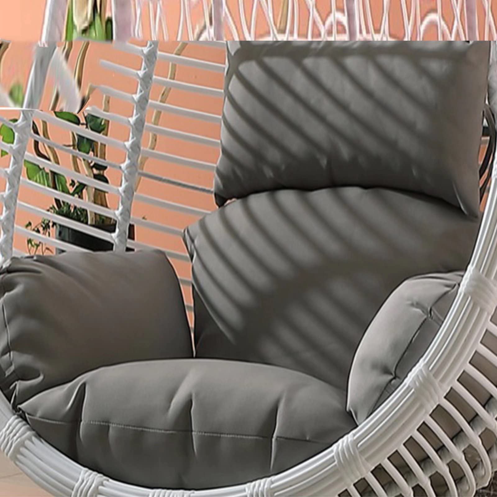 ERTsrhFD Hanging Swing Chair Cushion with Straps, 8in Ultra Thick Pads for Hammock Indoor Outdoor(Grey)