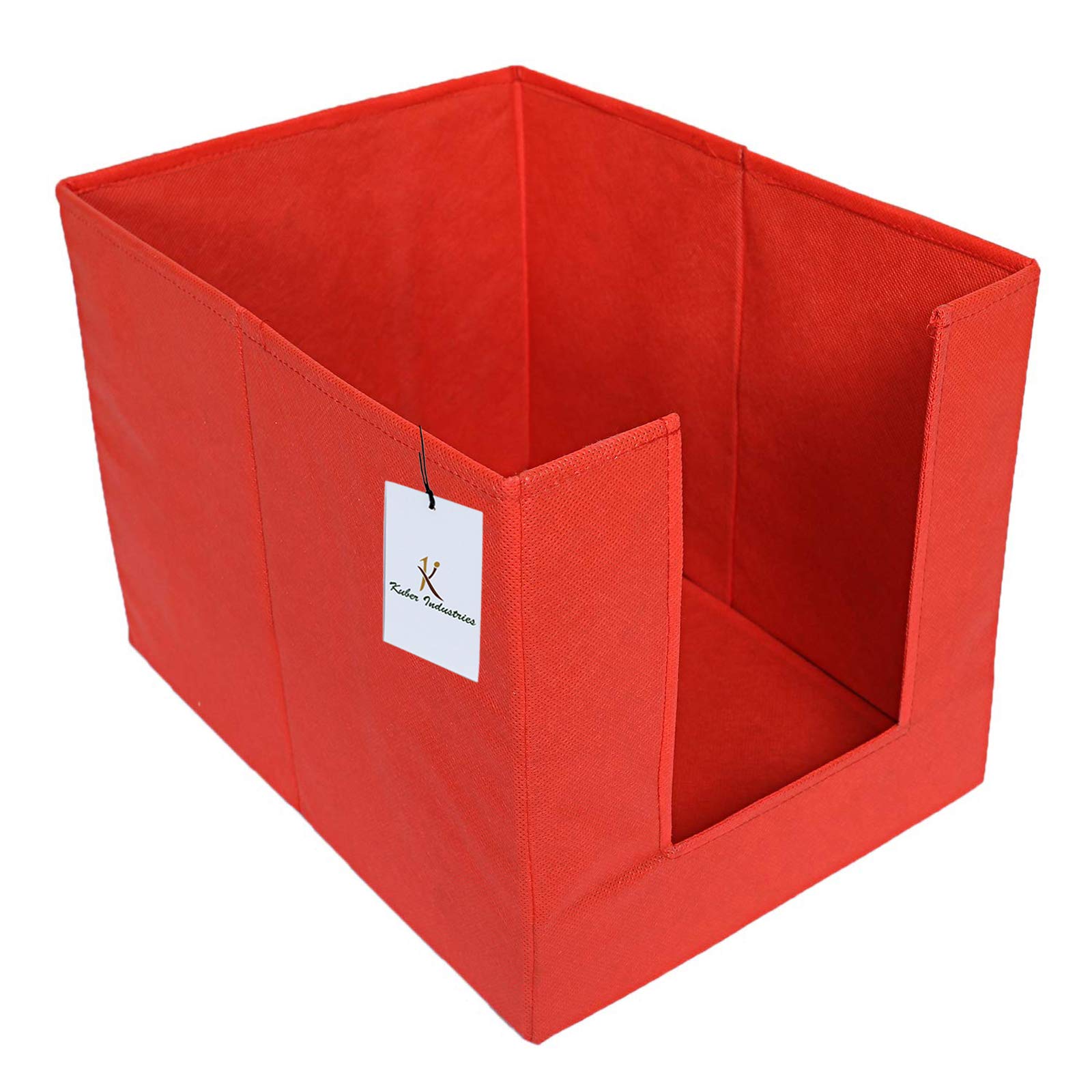 Kuber Industries Conjunto organizador de armario apilador de camisas no tejidas de 6 piezas, rojo-CTLTC31854