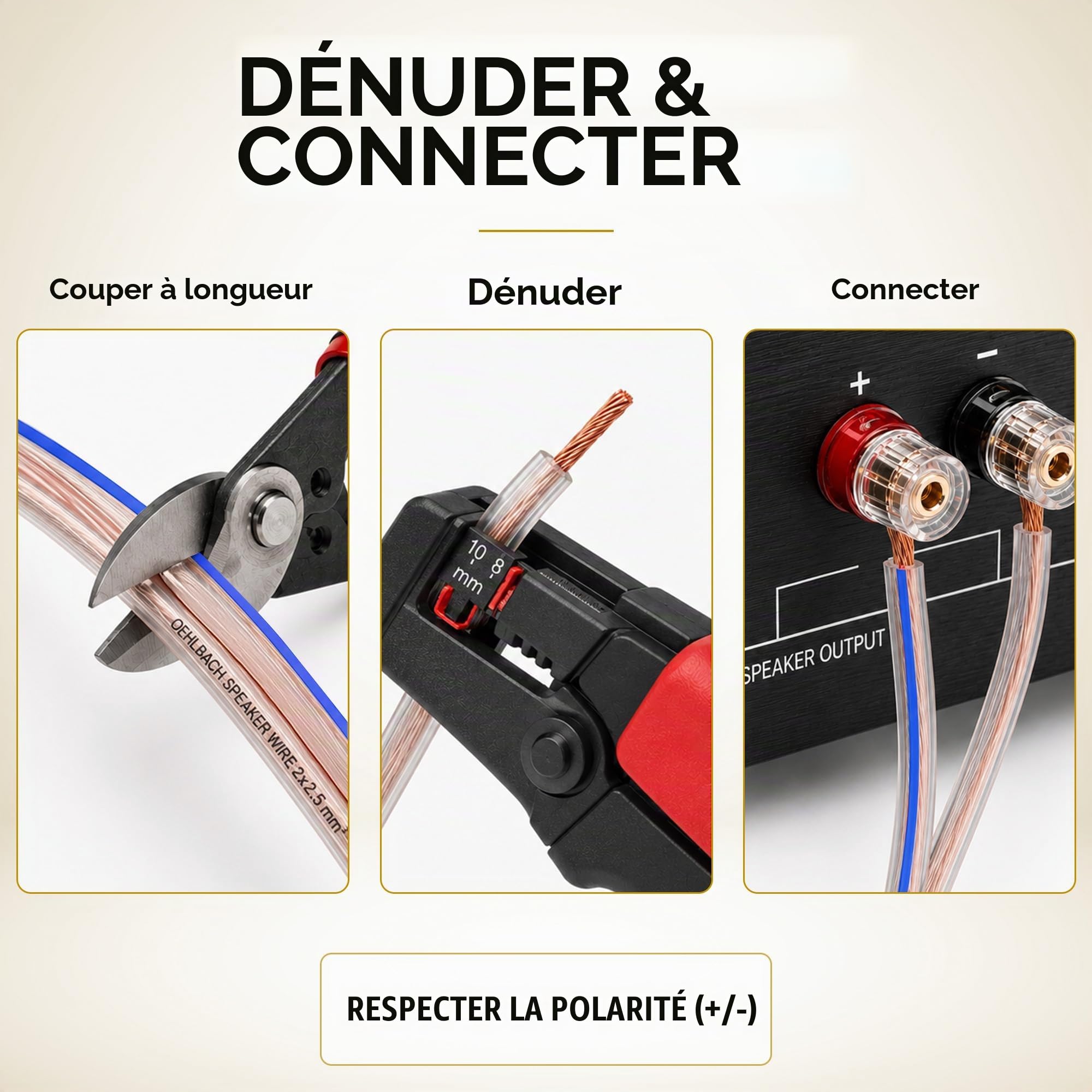 Oehlbach Speaker Wire SP-25 - câble de Haut-Parleur stéréo Hi-FI, câble de Haut-Parleur avec OFC (cuivre sans oxygène) 2x2.5 mm² Mini Coil Speaker Cable - 20m Transparent