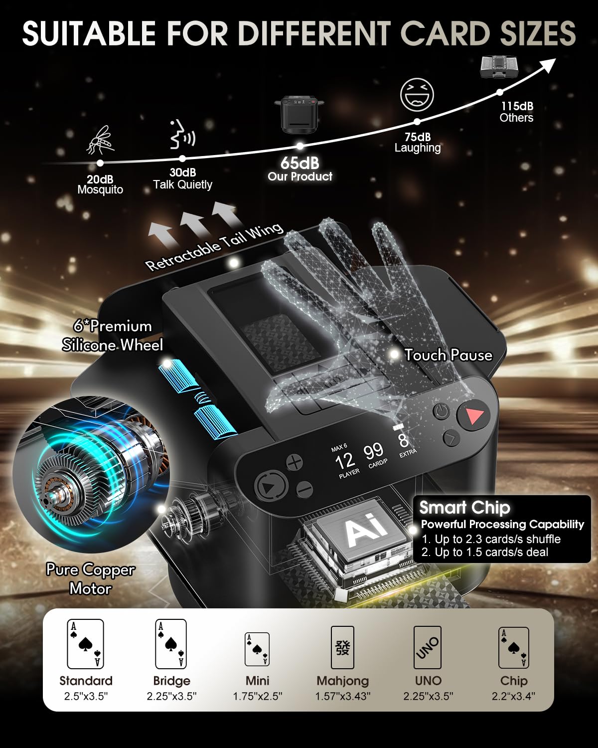 Barajador automático de cartas y distribuidor