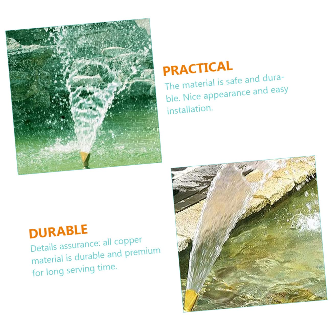 BEBEMOKO Garden Fountain Nozzle Yard Pond Sprinkler Full Copper Water Sprinkler Head Versatile Pool Sprayer Fountain Simple Assembly