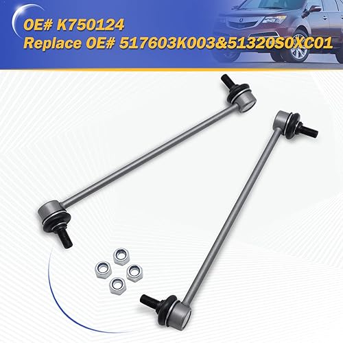 Miniatura 5 de K750124 Enlaces de barra estabilizadora delantera de aleación de zinc y níquel para Acura MDX 2001-2013Acura ZDX 2010-2013Honda Pilot 2001-2015Honda