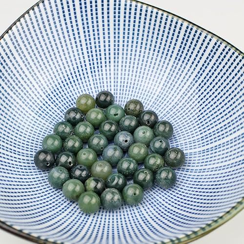 Miniatura 184 de MJDCB Natural Multicolor Volcanic Lava Stone Round Loose Stone Beads DIY for Jewelry Bracelet Making 15" (6mm, White)