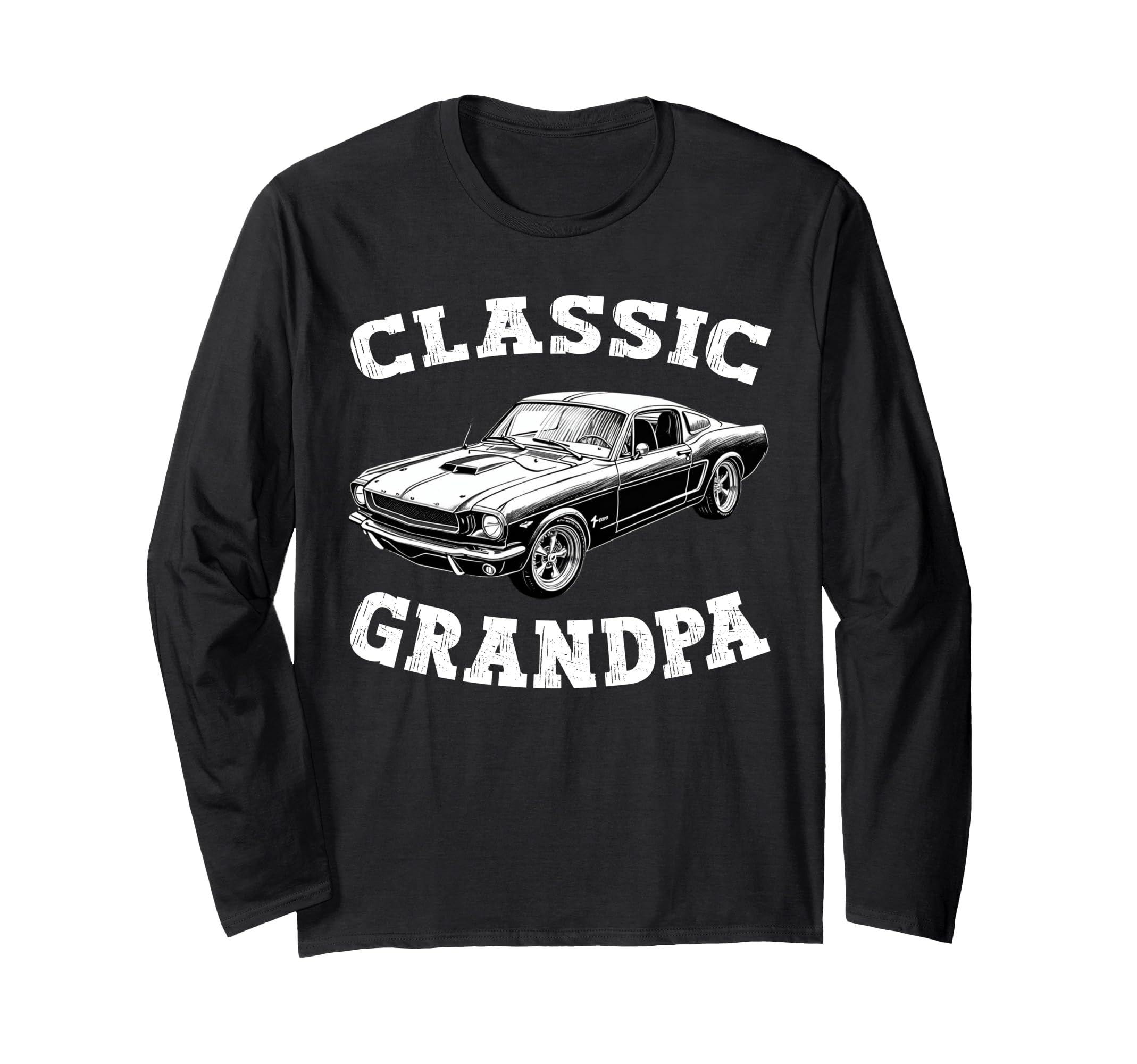 Funny Grandpa Classic Car Graphic fathers day Long Sleeve T-Shirt