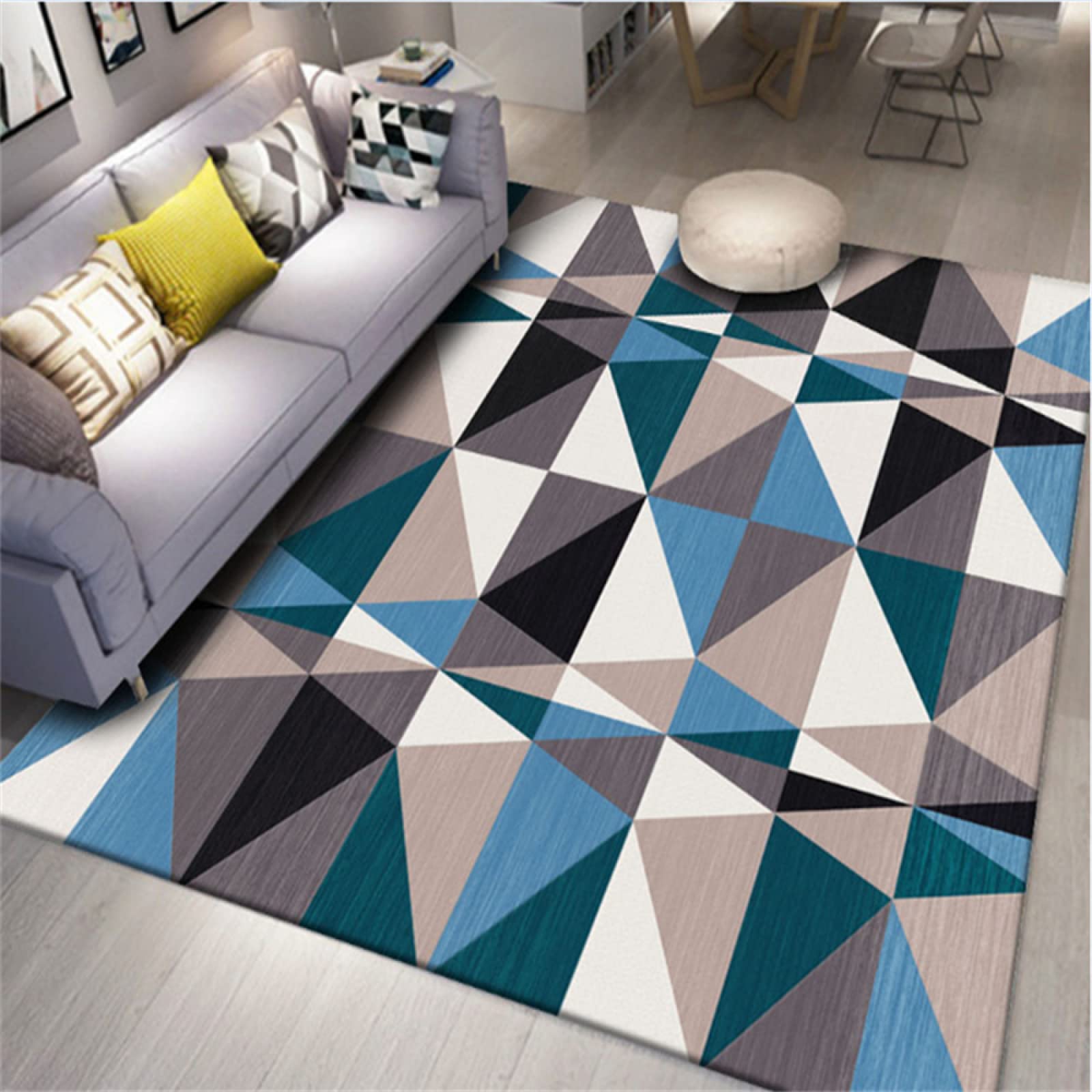 Tapis de créateur multicolore anti-froid pour géométrie de la chambre à coucher