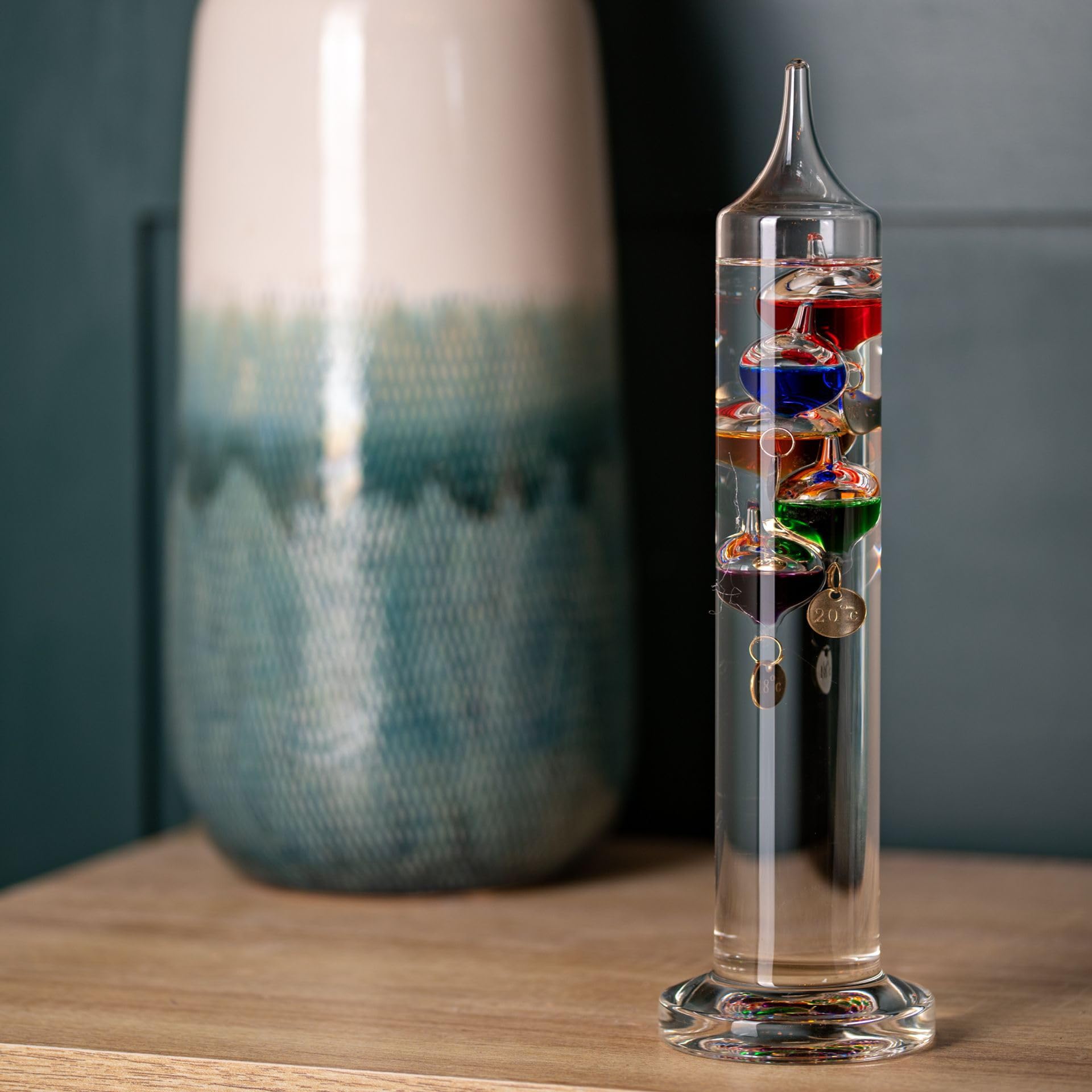 Widdop Bingham Galileo Thermometer 28cm Multi Coloured 5 Bulb G106, transparent - Image 2
