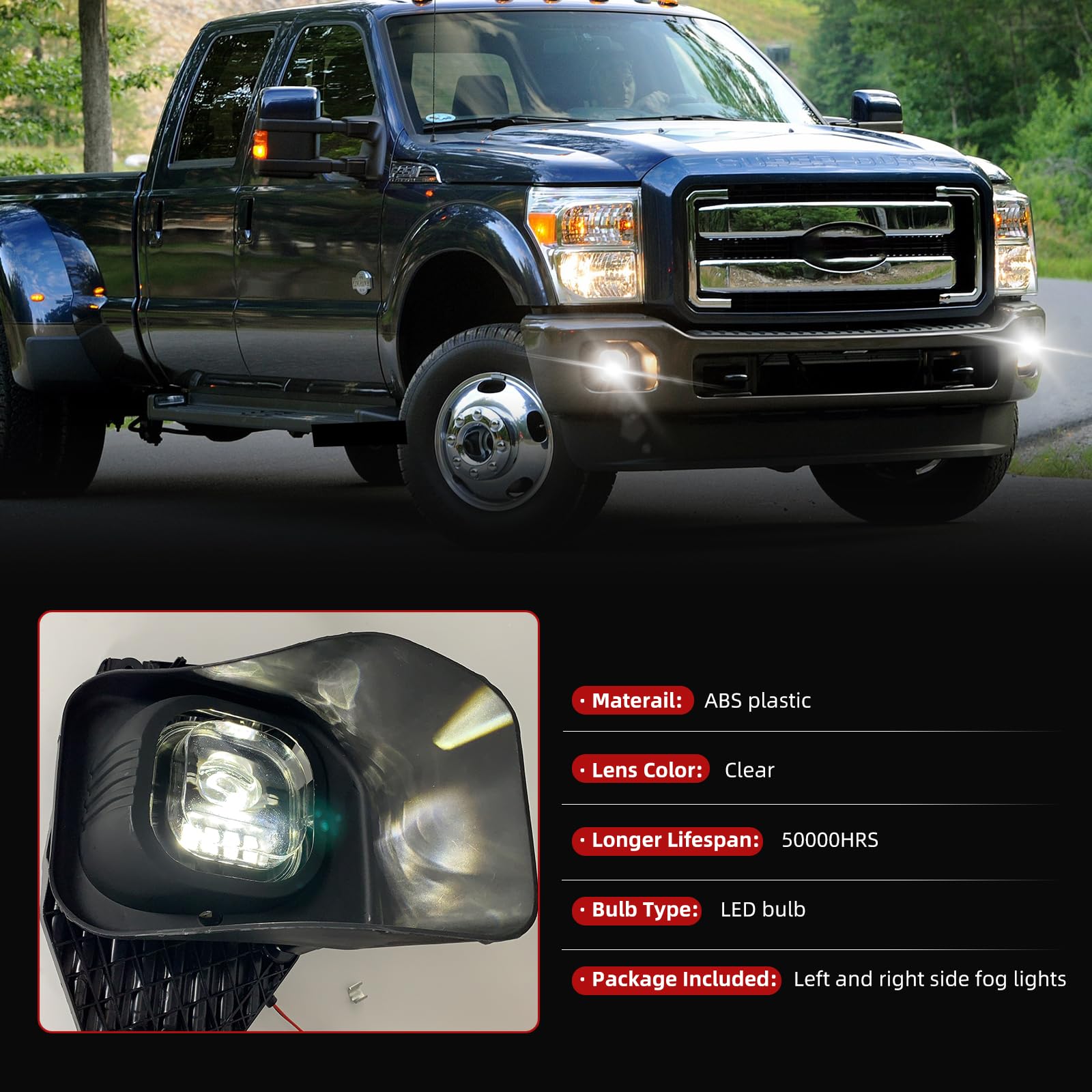F-250 Super Duty Fog Lights with Bezels (11-16 F-250 Super Duty) - Free