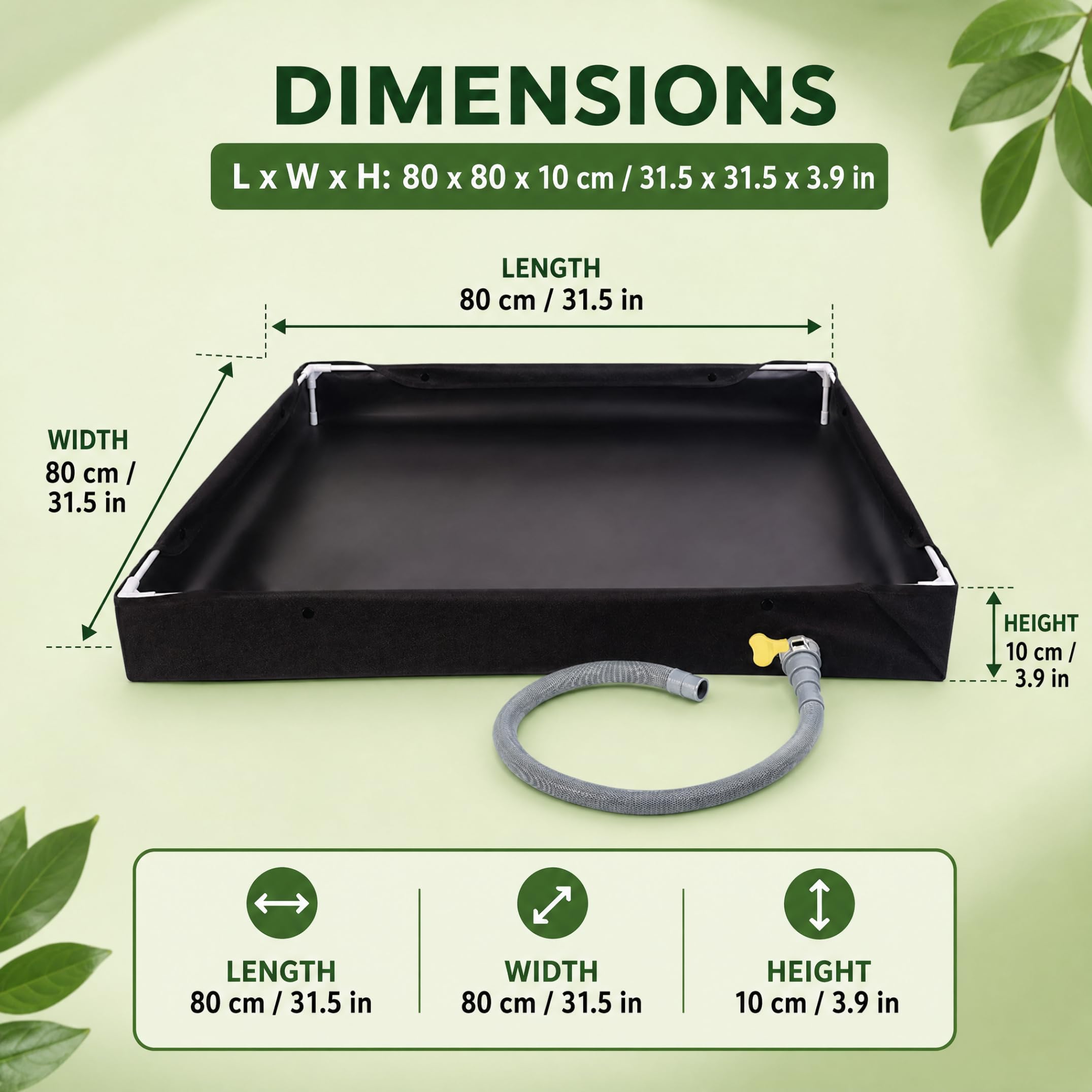 Plato de Ducha portátil, Base de Ducha Plegable para Camping con Tubo de Drenaje Desmontable para cabinas de duchas Interiores y Exteriores de RV.