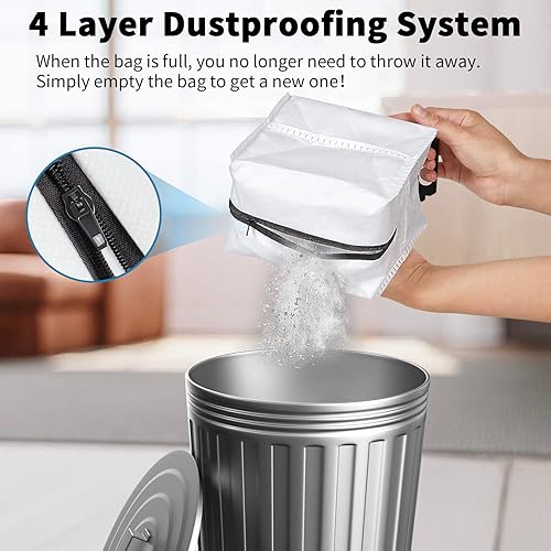 Miniatura 3 de Bolsas de vacío reutilizables para todos los iRobot Roomba I & S & J Series Clean Base, paquete de 3, cremallera