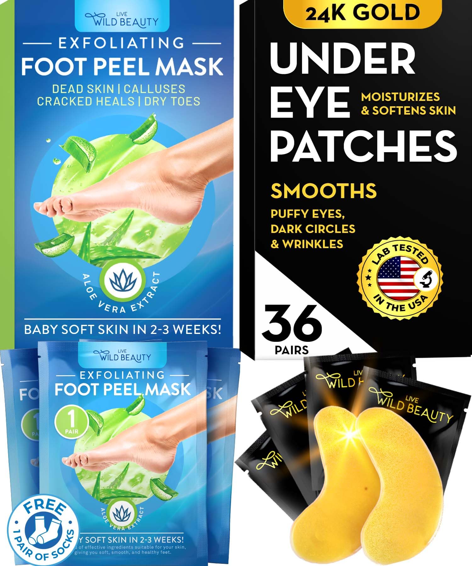 Under Eye Patches & Foot Peel Mask Bundle