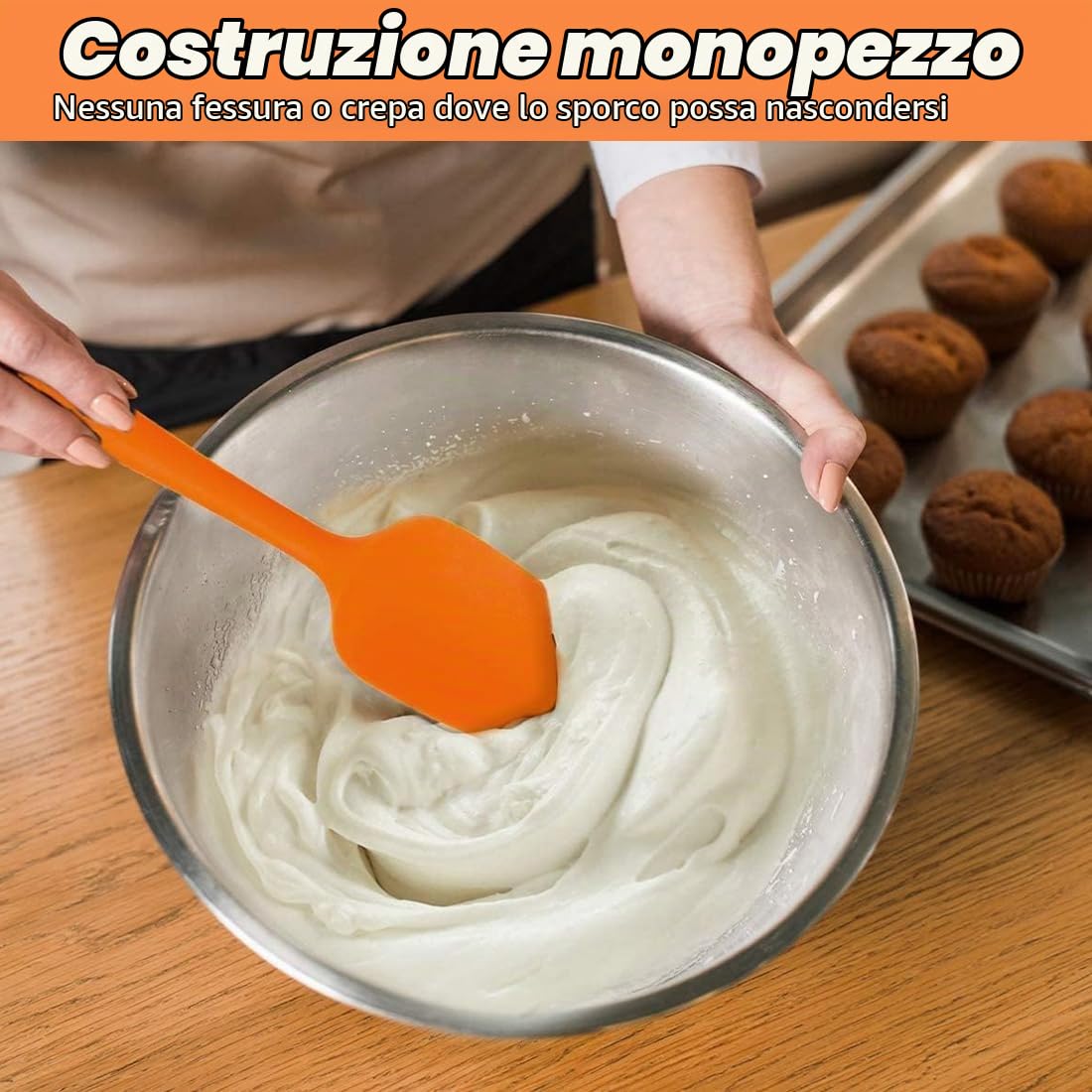 2 Pezzi Spatola Silicone, Marisa da Cucina, Leccapentole Silicone, Spatole in Silicone da Cucina Utensili Cucchiaio, Spatola per Dolci, per Cottura e Miscelazione, Resistenti al Calore