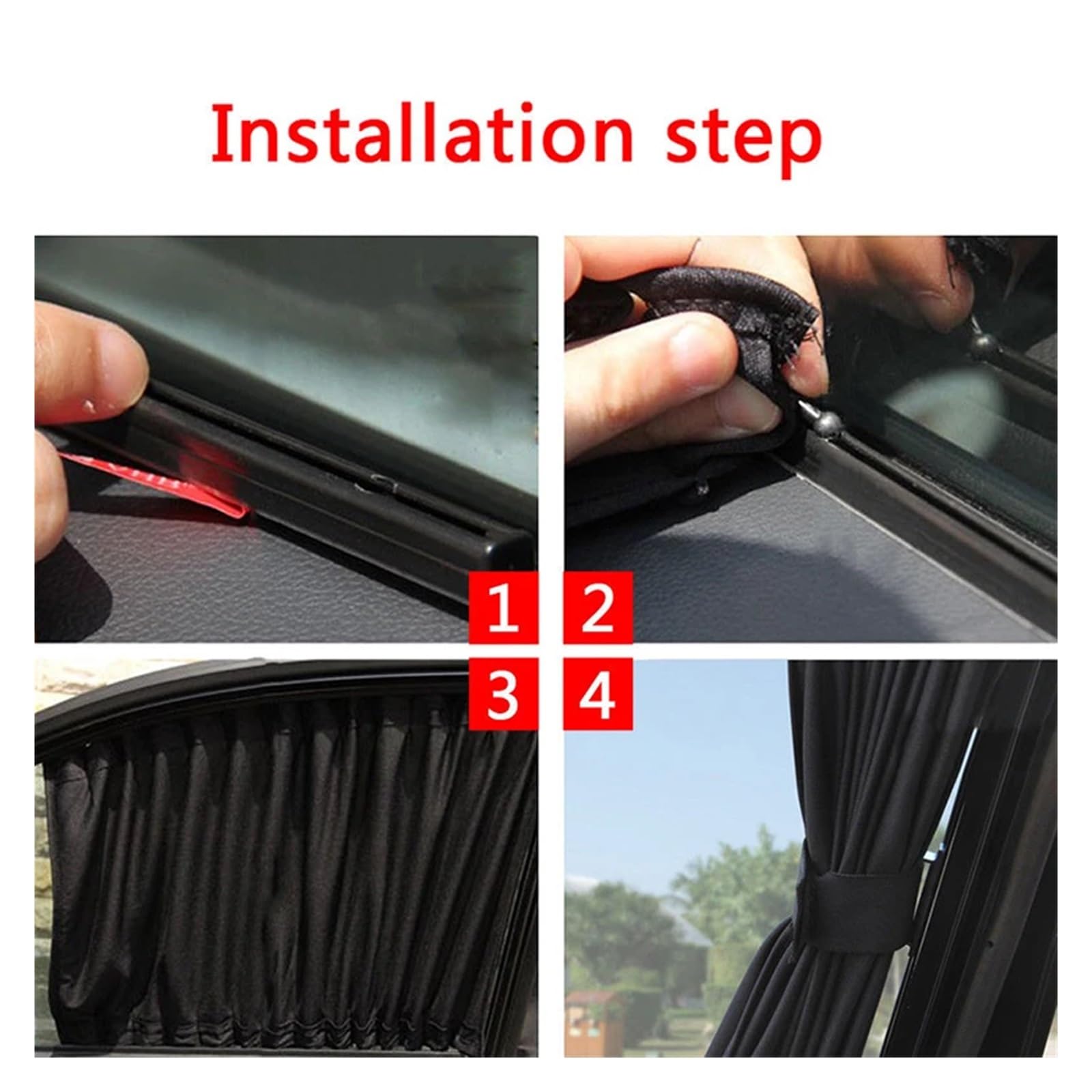 Rideau Voiture Lot de 2 Rideaux Pare-Soleil latéraux Voiture avec Protection UV, 50 cm x 47