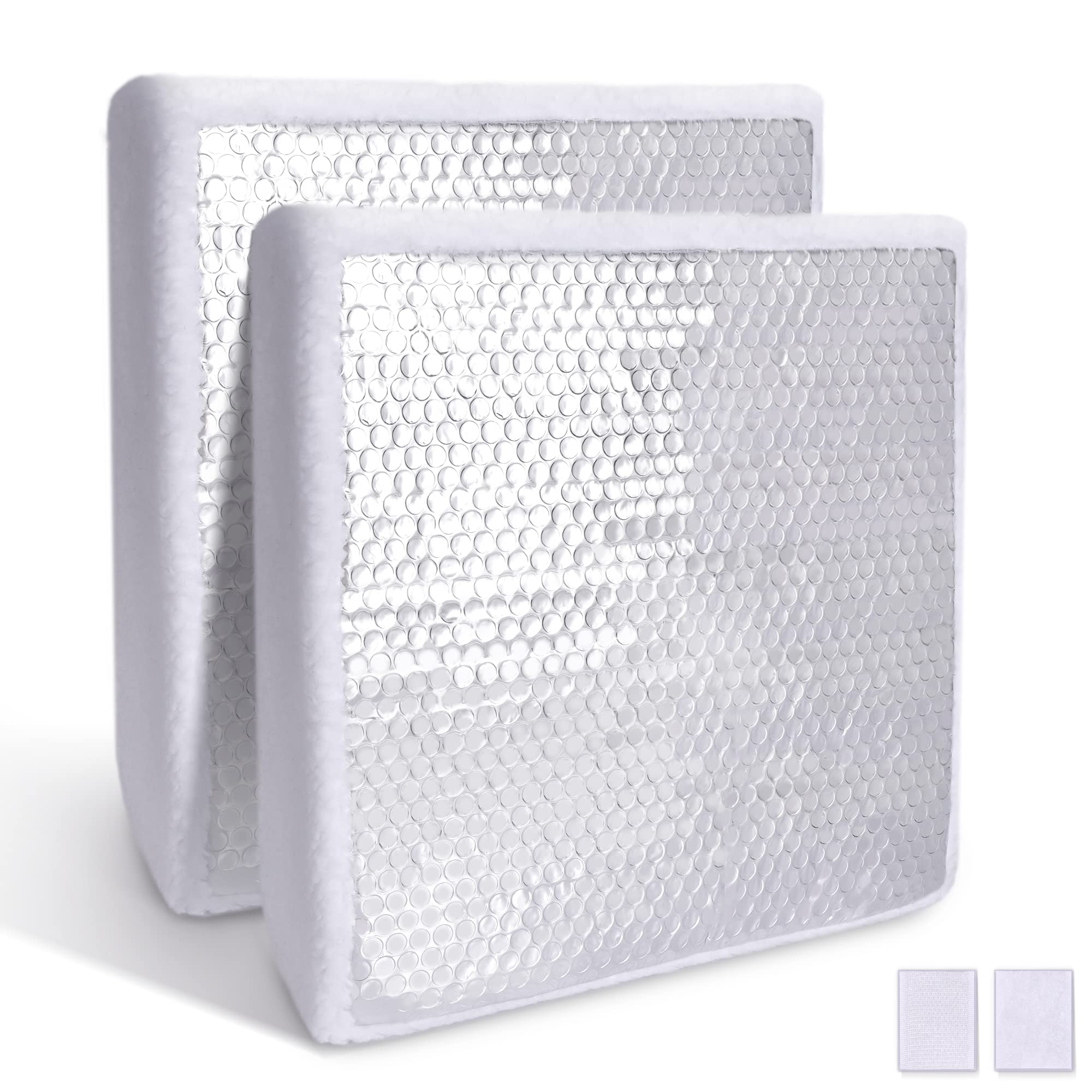 RV Vent Insulators 14″x14″x3″,Universal RV Skylight Cover with Reflective Surface,Camper Skylight Shade Thick Insulating Foam Instant Energy Savings Sunroof Fits RV/Camper Vents-2 Packs