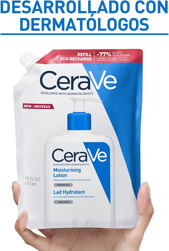 CeraVe, Moisturizing Lotion, Dry and Very Dry Body Skin, Refill, 16 fl oz