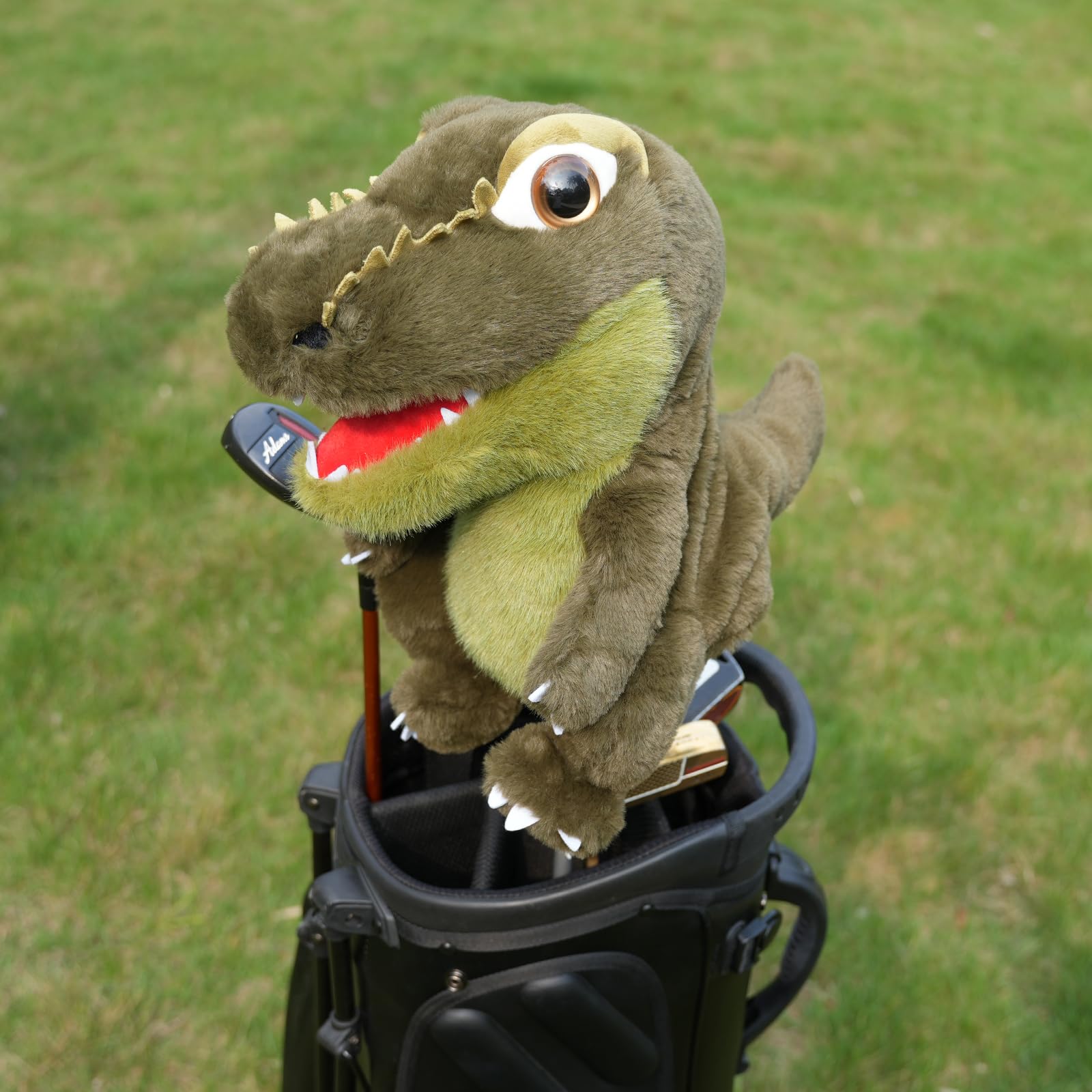 Craftsman Golf T-Rex Schlägerhaube aus Holz, Motiv Dinosaurier, Grün