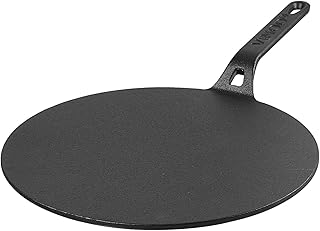 Vinod Legacy Pre Seasoned Cast Iron Flat Roti Tawa with Handle - 28 cm/C...