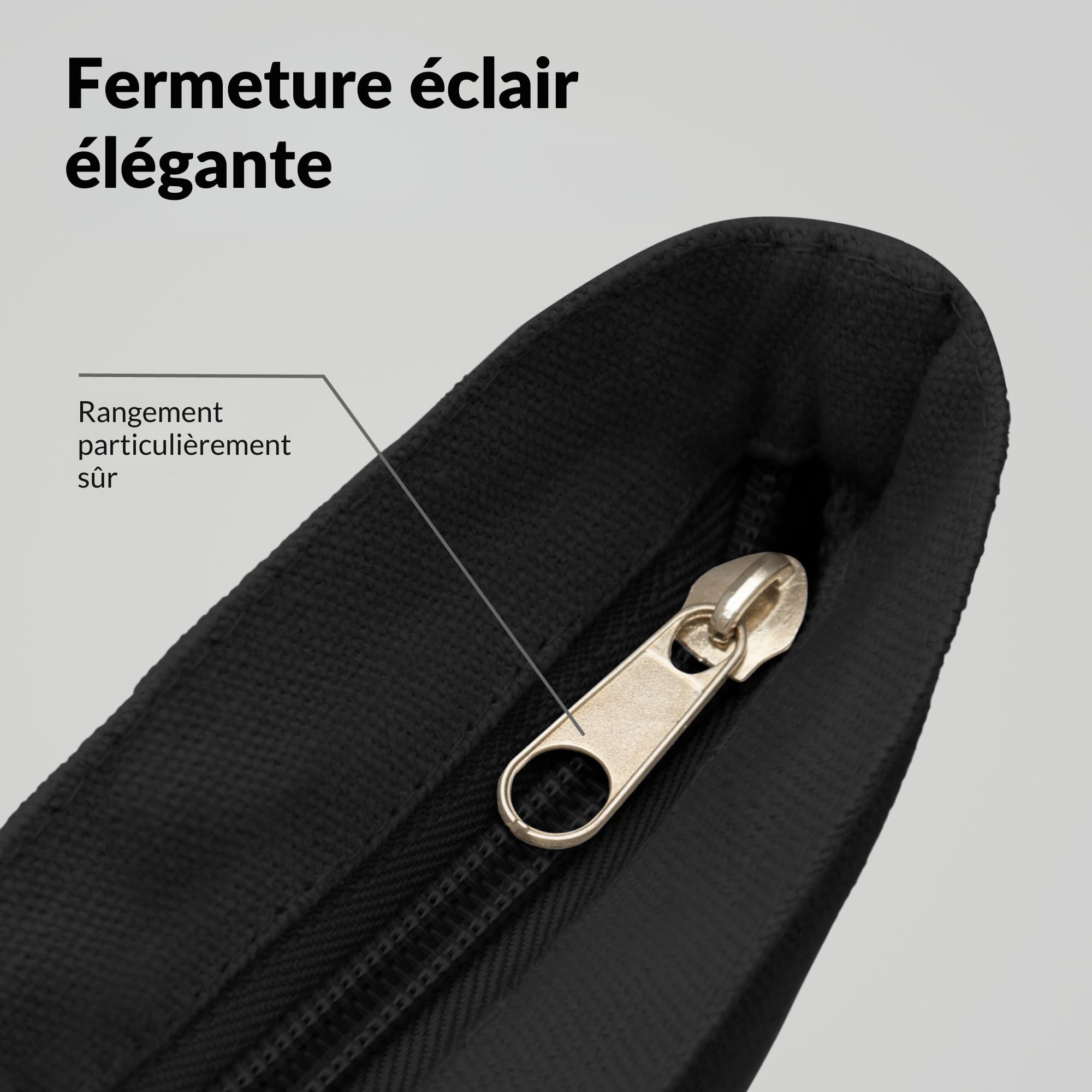 Tote Bag Femme Sac en Toile avec Fermeture éclair Poche intérieure Canvas Coton