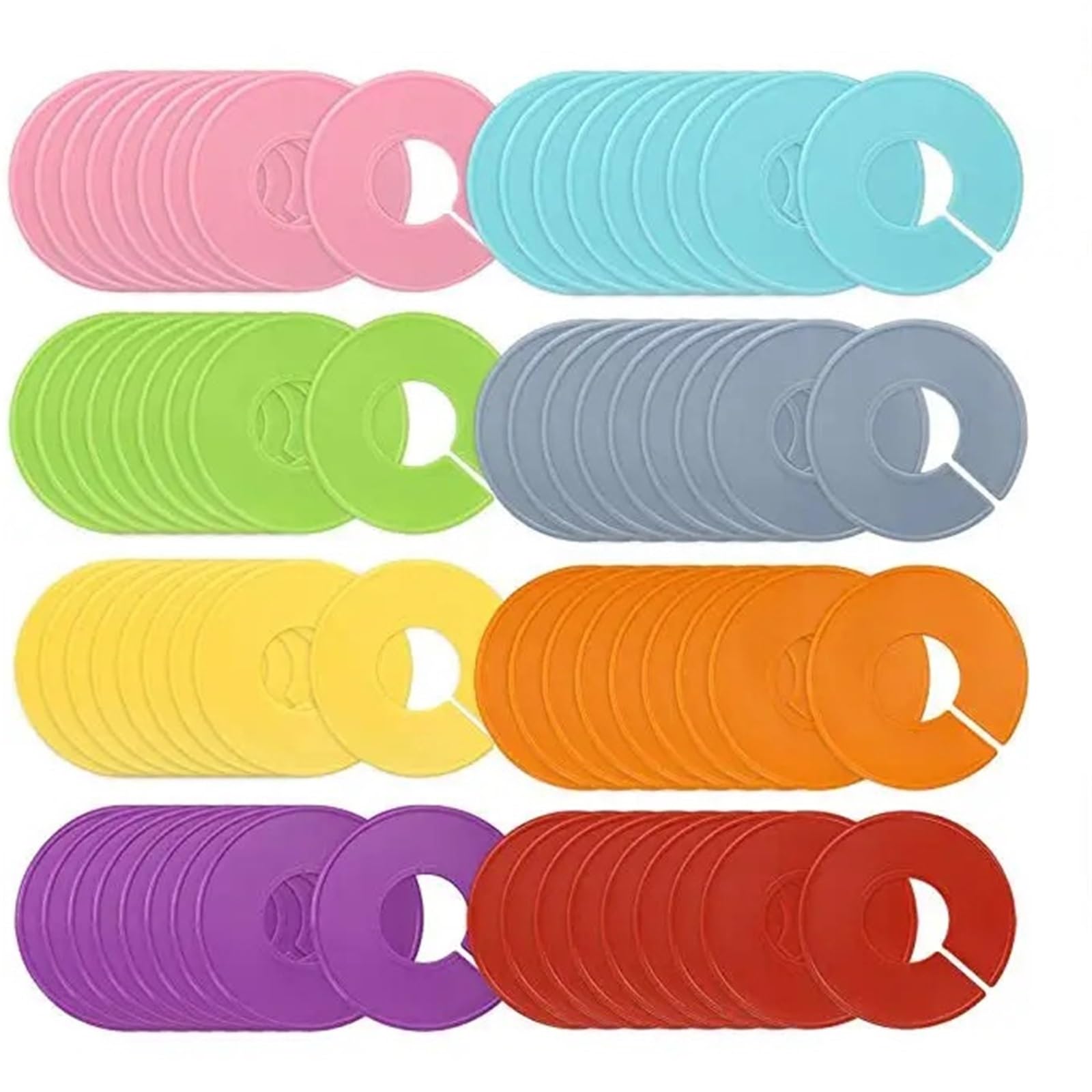 80Pcs Clothing Rack Size Dividers 8 Colors Closet Organizer Hanger Separator