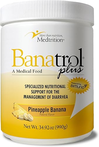 Banatrol Antidiarreico natural con prebióticos, alivio de la diarrea crónica, SII, diarrea recurrente, alimentos médicos clínicamente apoyados, no