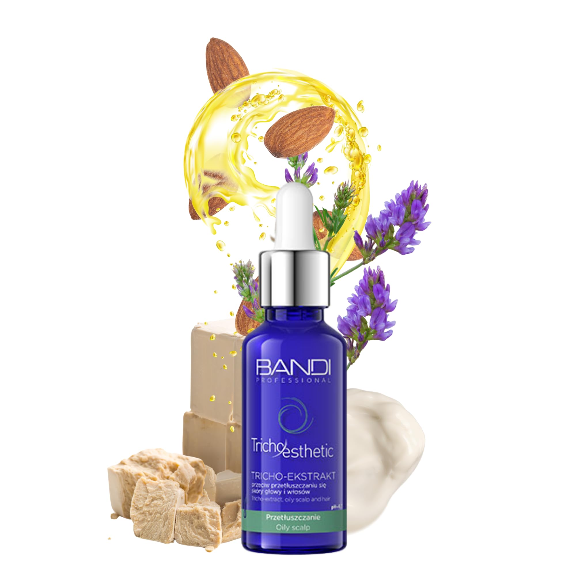 Tricho-Esthetic Scalp Care Extract: Concentrated Formula for Oily Hair and Scalp, Infused with Almond Oil, Tea Tree, and Vitamins for Long-Lasting Freshness and Lightweight Hair Feel