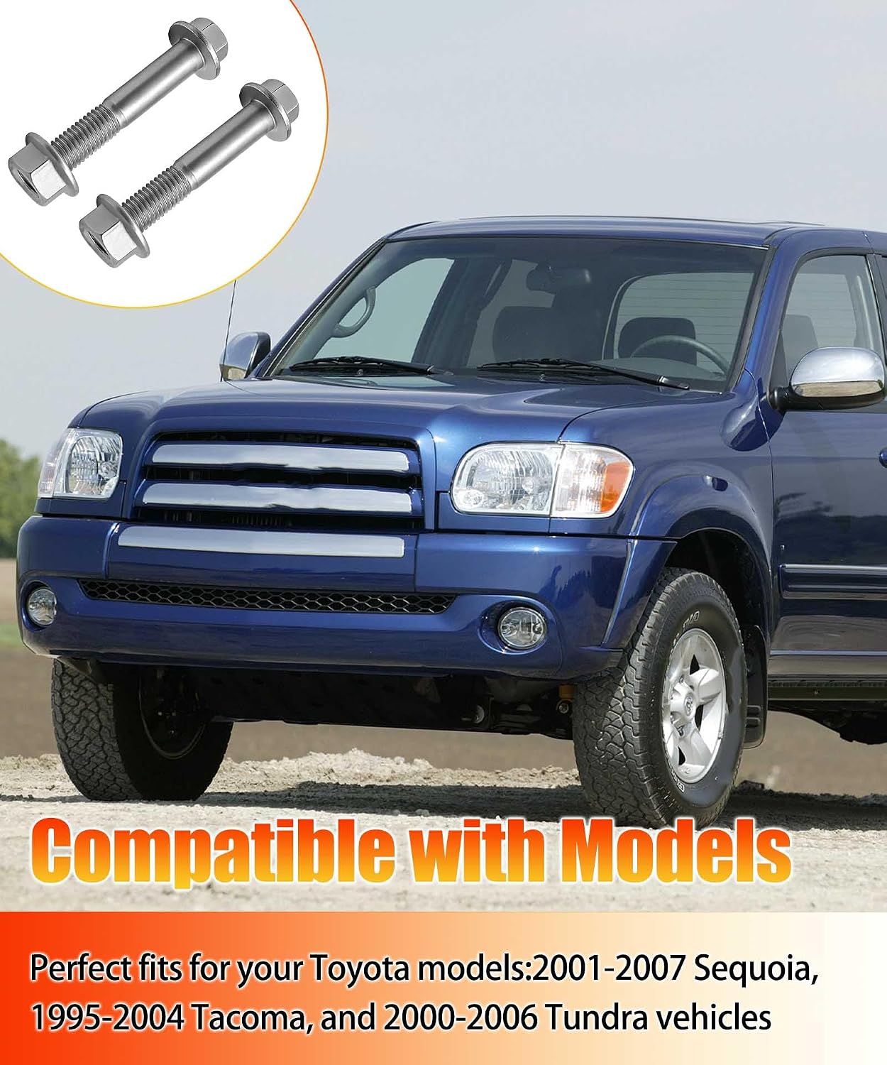2 Pack Front Lower Shock Bolt Assembly Fits for Toyota Sequoia 2001-2007 Tacoma 1995-2004 Tundra 2000-2006