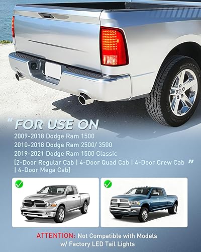 Miniatura 112 de Nilight Conjunto de luz trasera para Dodge Ram 2009 2010 2011 2012 2013 2014 2015 2016 2017 2018 Dodge Ram 1500 2500 3500 2019 2020 2021 estilo Lado