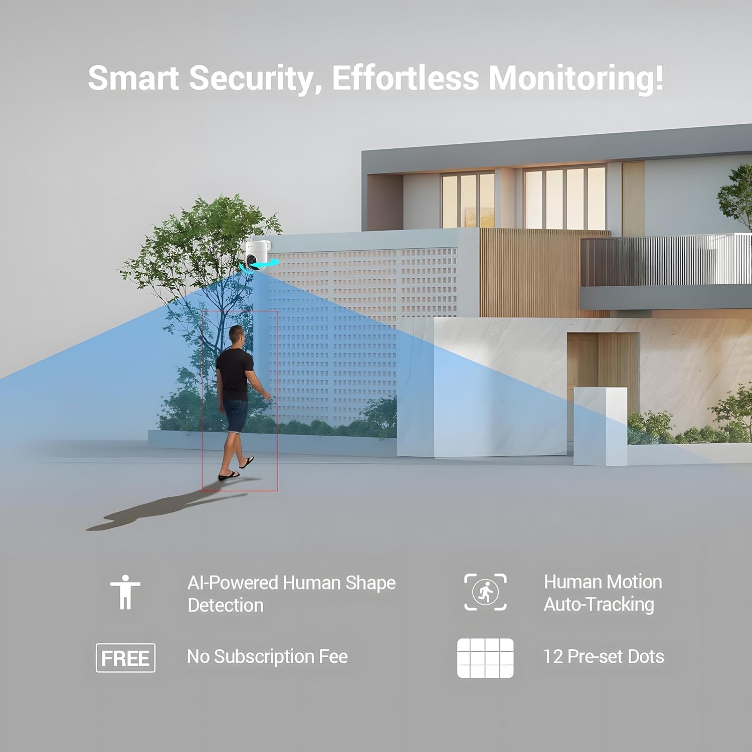 EZVIZ H8c 4G 2K Cámara de Seguridad WiFi para Exteriores Panorámica 350º Visión Nocturna