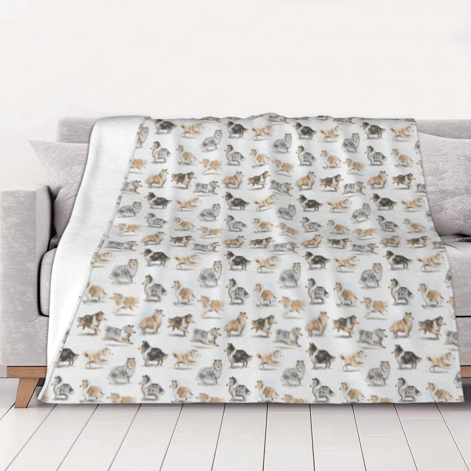 Tcoay Women's As Shown Rough Collie,Throw Blanket Soft Flannel Fleece Throw Blanket For Bed Sofa Travel,40"X30"